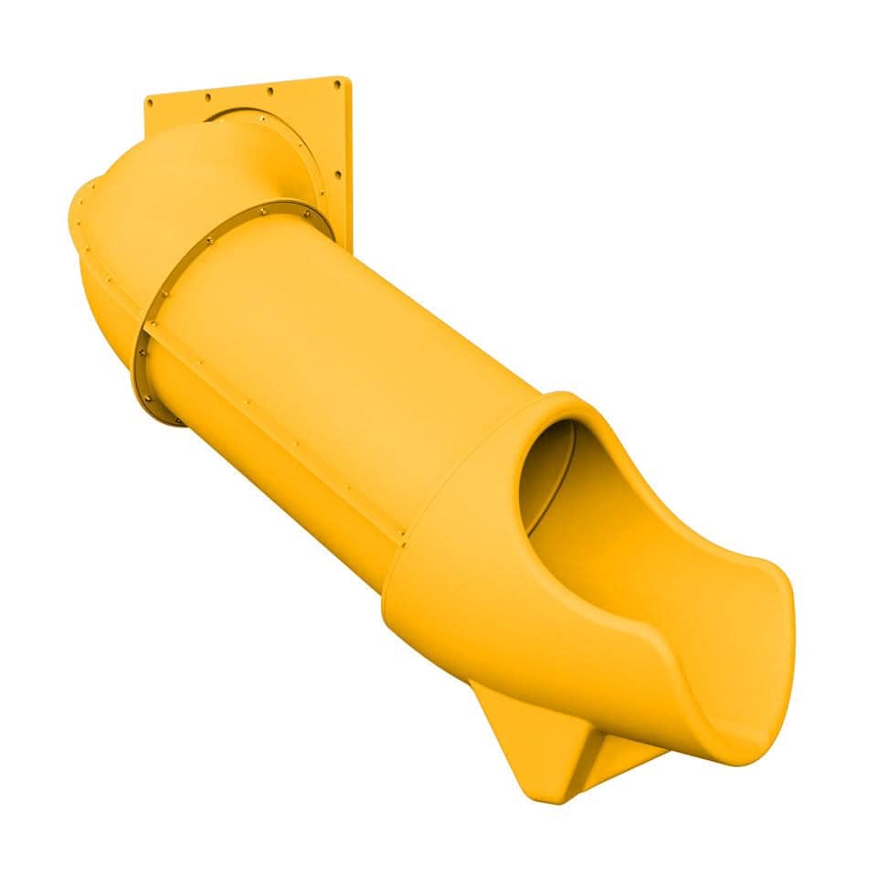 Dunrite yellow indoor hook tube slide designed for fun and safe indoor play areas