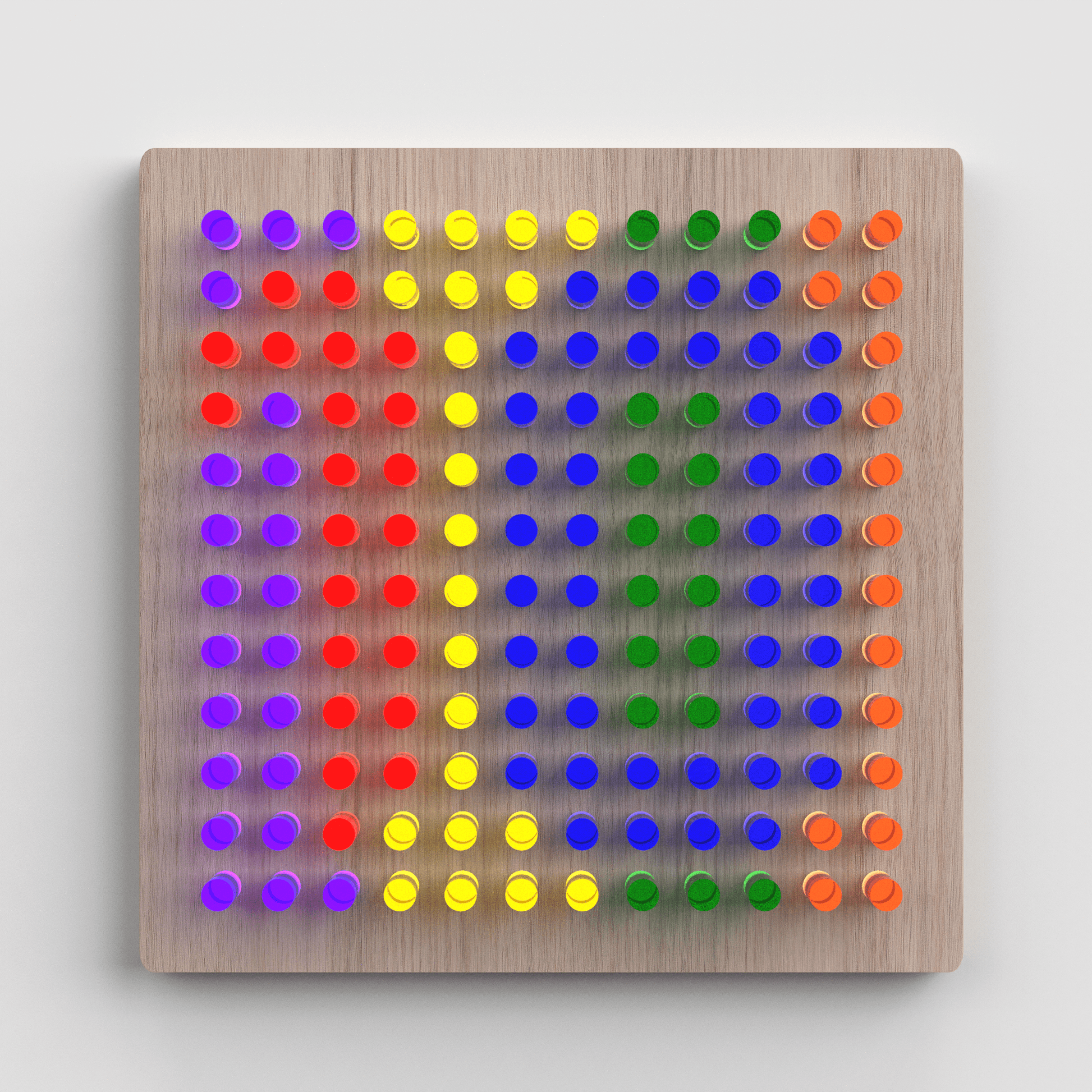 Mini Lite-Brite board for kids featuring colorful pegs arranged in a vibrant design
