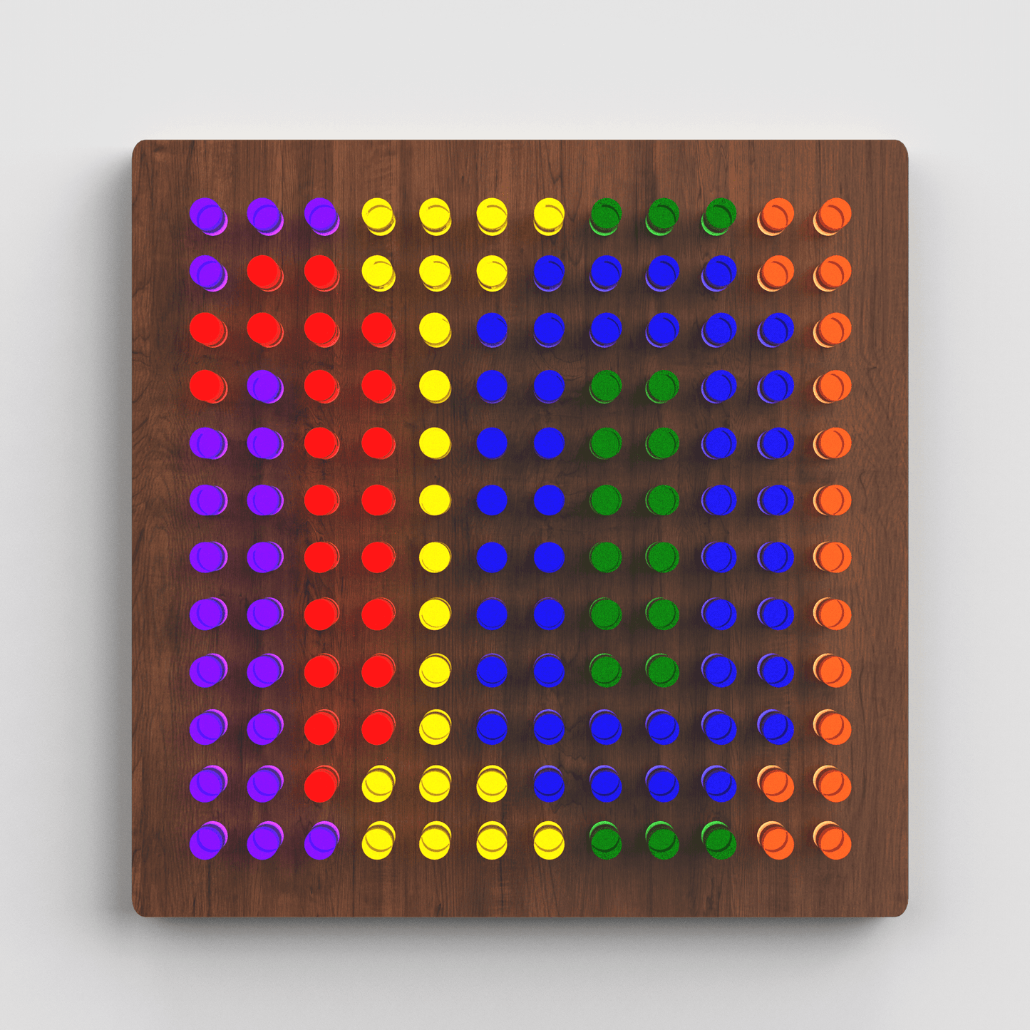 Mini Lite-Brite board for kids with colorful pegs arranged in a fun pattern for creative play