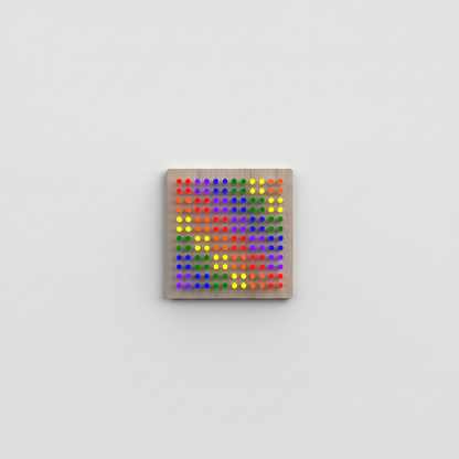 Mini Lite-Brite board for kids featuring colorful pegs arranged in a grid for creative play