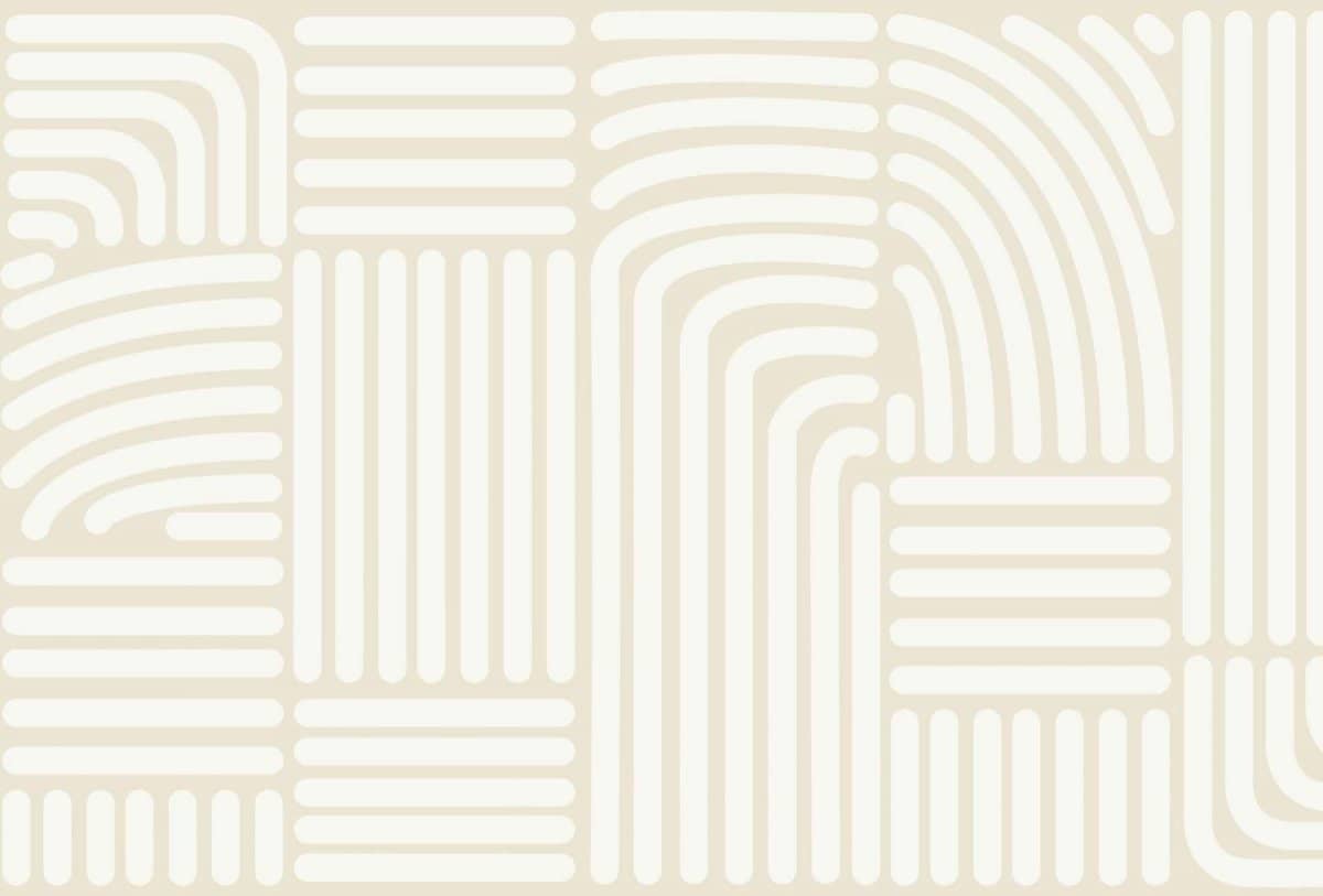 Cara Saven modern playroom wallpaper featuring abstract line patterns in neutral tones