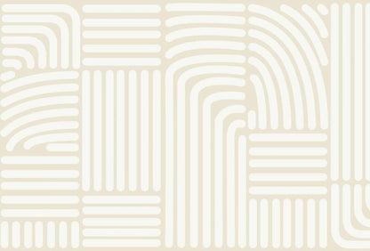 Cara Saven modern playroom wallpaper featuring abstract line patterns in neutral tones