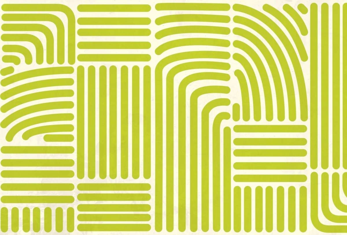 Cara Saven modern playroom wallpaper with abstract green line patterns for a vibrant children's space