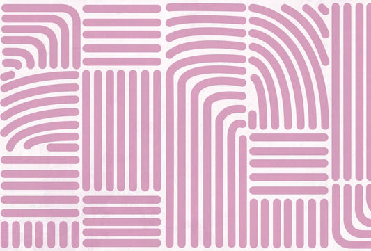 Cara Saven modern playroom wallpaper featuring a playful pink linear design for children's spaces