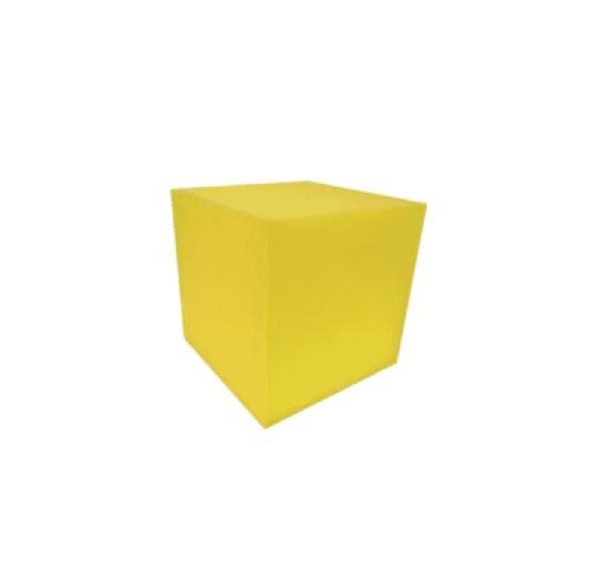 Bright yellow Montessori foam cubes for sensory play and educational activities