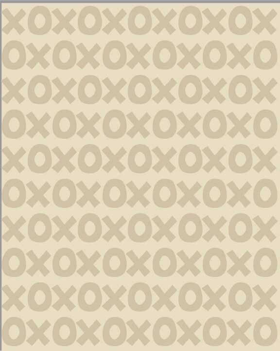 Sur La Mur Montessori playroom wallpaper featuring a playful X and O pattern in soft neutral colors