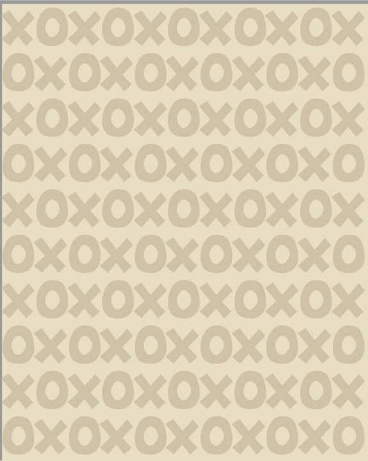 Sur La Mur Montessori playroom wallpaper featuring a playful X and O pattern in soft neutral colors