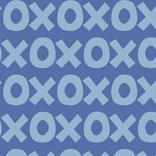 Sur La Mur Montessori playroom wallpaper in blue with playful X and O patterns for a fun atmosphere