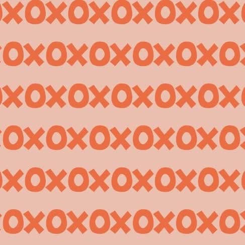 Sur La Mur Montessori wallpaper for playroom featuring a playful orange graphic pattern