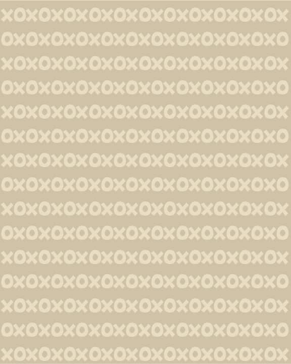 Sur La Mur Montessori wallpaper for playroom with playful XO pattern in soft beige tones