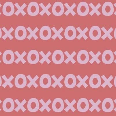 Sur La Mur Montessori wallpaper for playroom in pink with playful X and O pattern