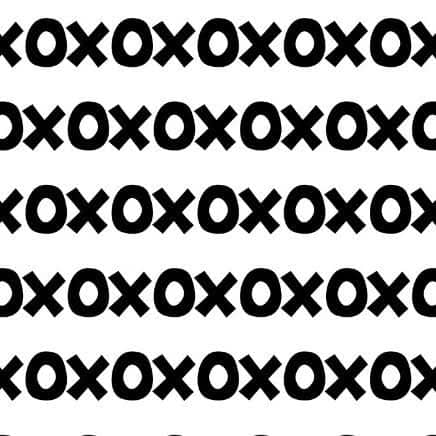 Sur La Mur Montessori wallpaper for playroom featuring a playful pattern of Xs and Os