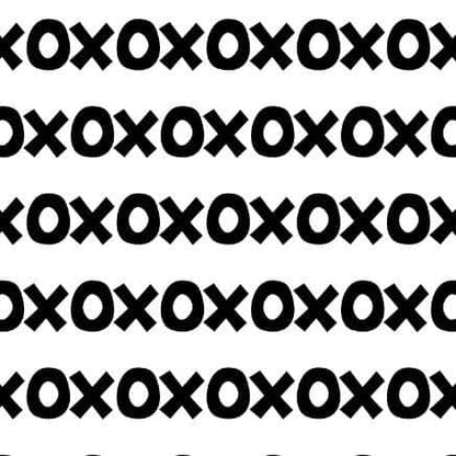 Sur La Mur Montessori wallpaper for playroom featuring a playful pattern of Xs and Os