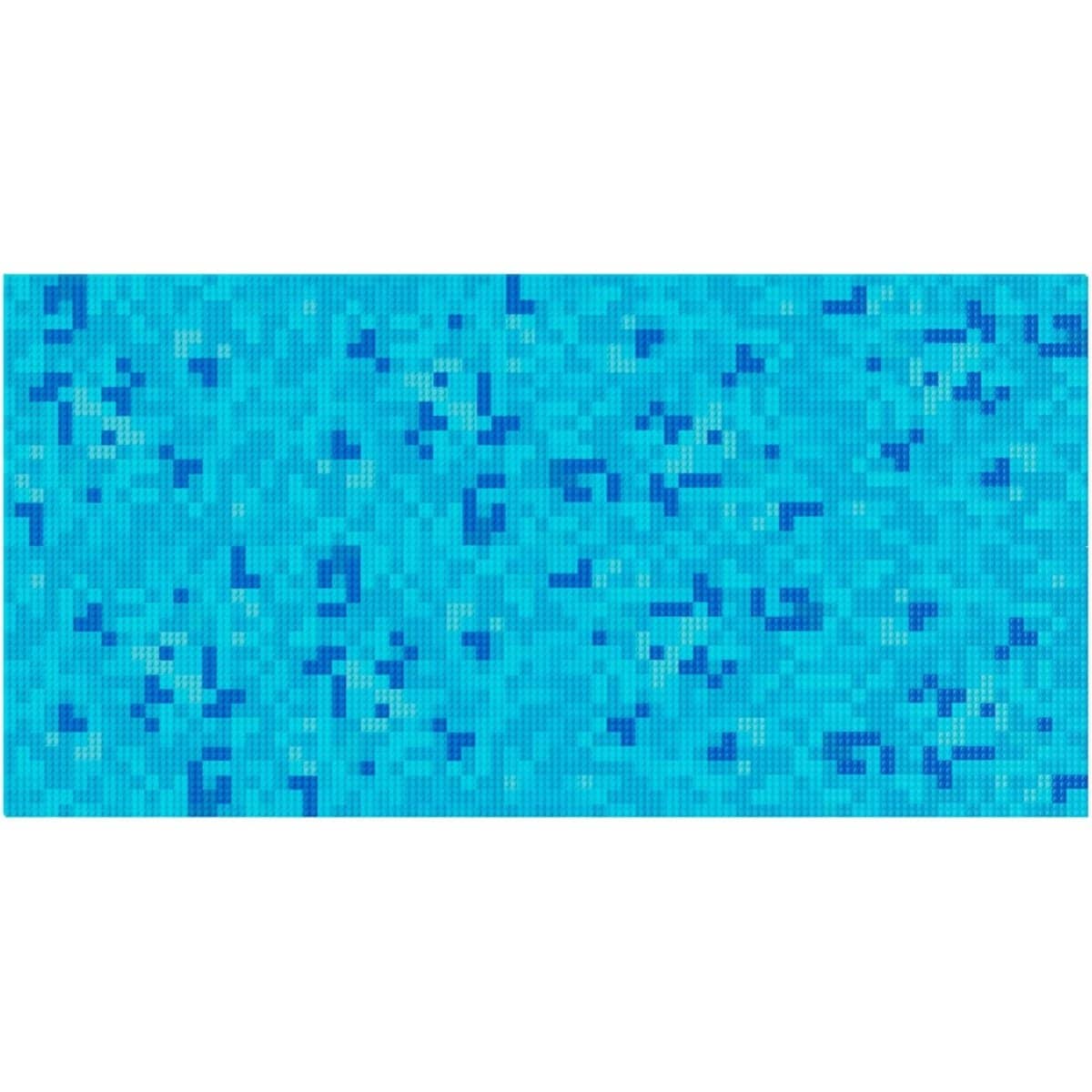 Blue mosaic brick building board for creative STEM activities and projects