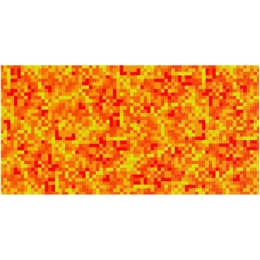 Vibrant mosaic brick building board in red and yellow colors for creative STEM activities