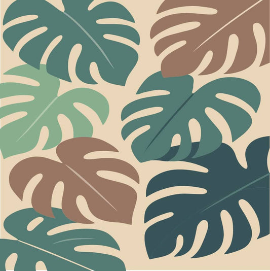 Smart Playrooms palm leaf ceiling wallpaper in soft greens and browns for a tropical decor touch