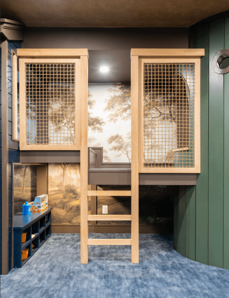 Jammar playhouse window net with wooden frame for safe and fun play area