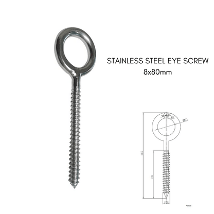 Loft Nets Stainless Steel Eye Screw for secure installation of playroom hammock net set