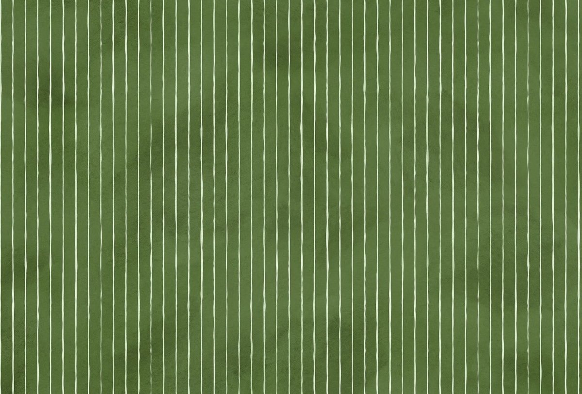 Cara Saven Playroom wallpaper featuring a green striped design for playful spaces