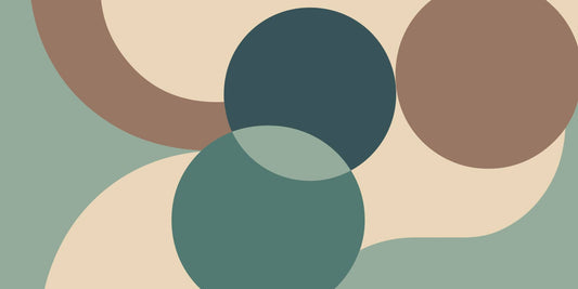 Sur La Mur Abstract Geometric Wallpaper featuring Circles and Organic Shapes in Earthy Tones