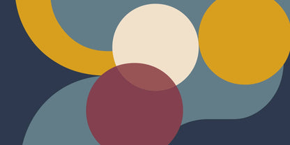 Sur La Mur Modern Geometric Wallpaper in Earth Tones with Abstract Circle Patterns