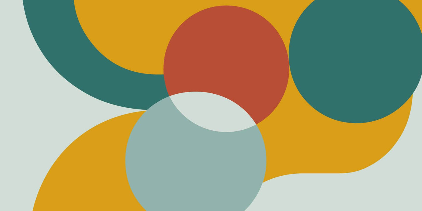 Sur La Mur Modern Abstract Wallpaper featuring Colorful Geometric Shapes and Curvy Designs