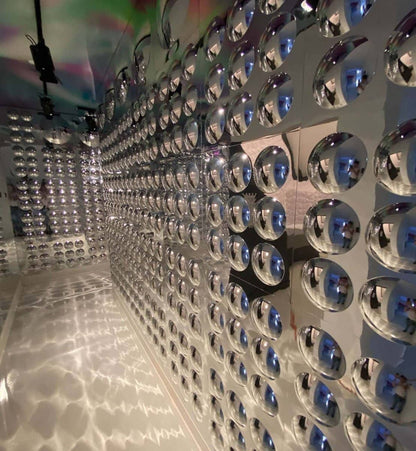 Sensory bubble mirror panel designed for STEM activities, creating engaging visual effects and reflections