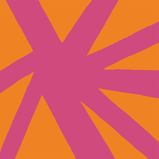 Sur La Mur shine wallpaper for playrooms in bright orange and pink geometric pattern