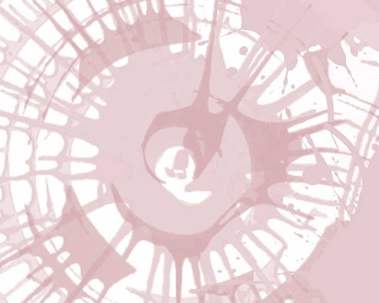 Smart Playrooms spin art wallpaper for kids featuring a playful pink design with vibrant splashes