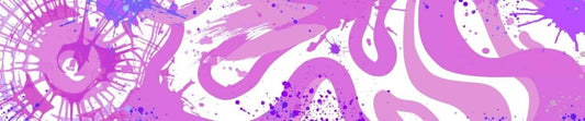 Bright and colorful spin art wallpaper for kids featuring vibrant purple patterns and splashes