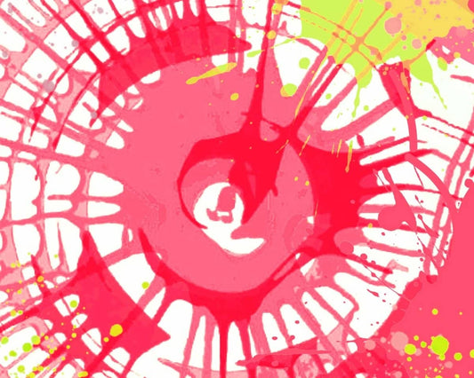 Colorful spin art wallpaper for kids featuring vibrant swirls and splashes of paint