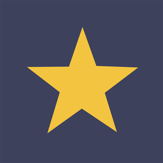 Sur La Mur star wallpaper for kids room featuring a yellow star on a navy blue background