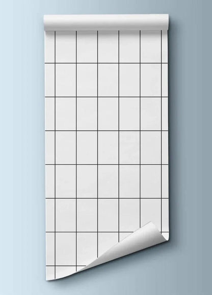 Straight Grid Black Wallpaper - Smart Playrooms