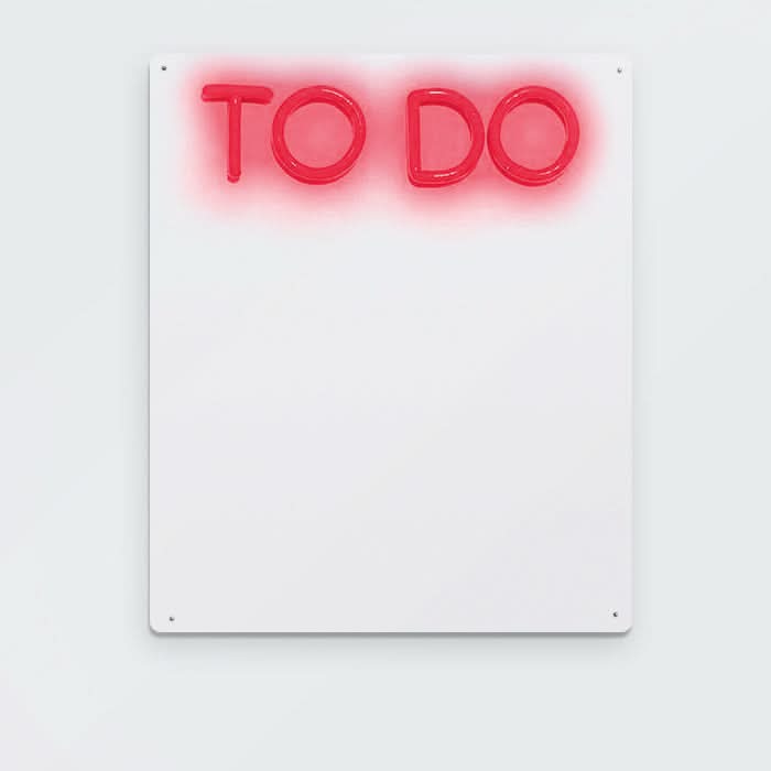 Brite Lite Tribe neon sign featuring 'TO DO' for a fun to do dry erase board for kids