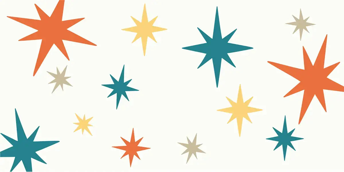 Sur La Mur Twinkle Star Ceiling Decals in Bright Colors for Nursery or Kids Room Decor