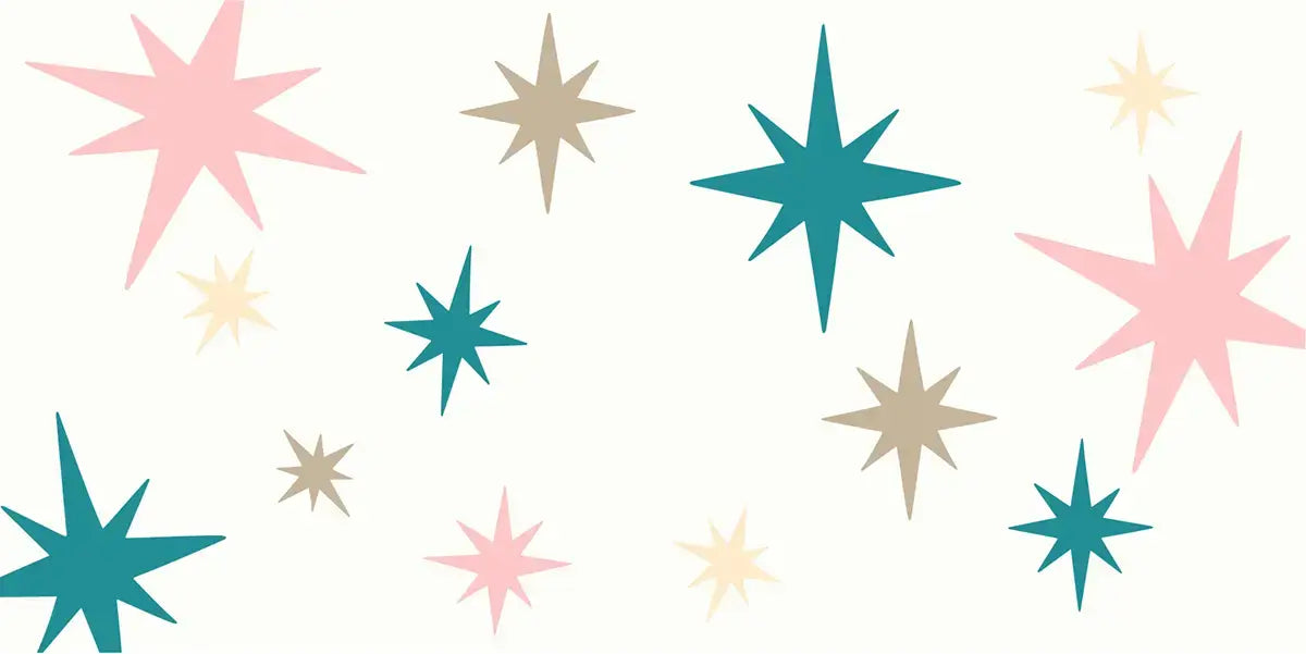 Sur La Mur twinkle star ceiling decals in pastel colors for a whimsical room decor