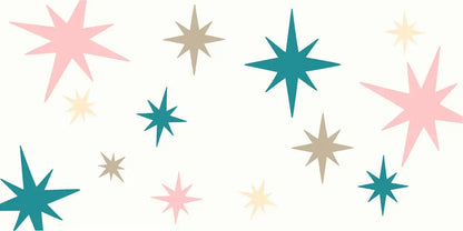 Sur La Mur twinkle star ceiling decals in pastel colors for a whimsical room decor
