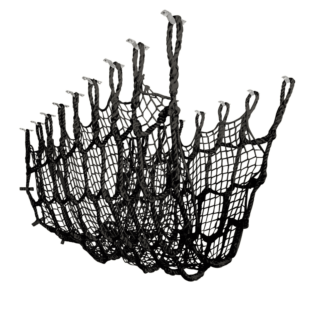 Jammar U-Tunnel Net for playrooms made of durable climbing rope for safe and fun activities