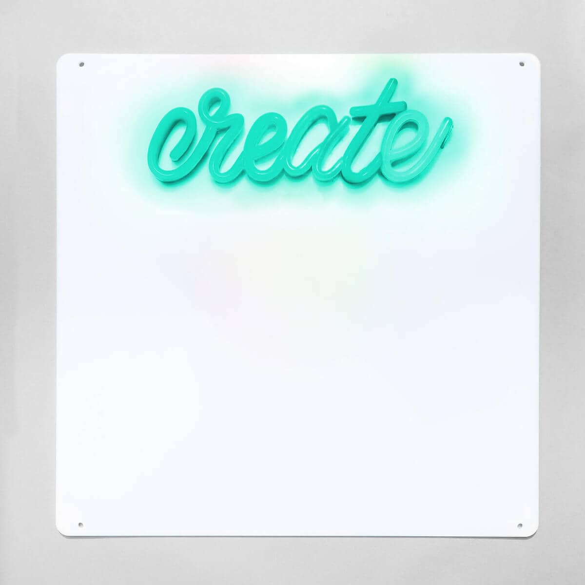 Brite Lite Tribe Neon Sign with 'Create' Text Above a White Dry Erase Board Set for Kids