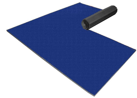 Dollamur Blue Vinyl Floor Mat for Playroom with Durable Surface for Safe Play and Activities