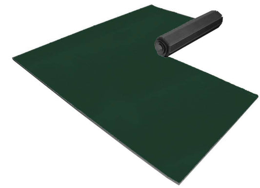 Dollamur Tumble Vinyl Floor Mat for Playroom in dark green, ideal for safe play and practice.