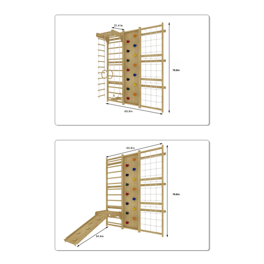 Wall Ladder + Rock Wall + Slide - Smart Playrooms