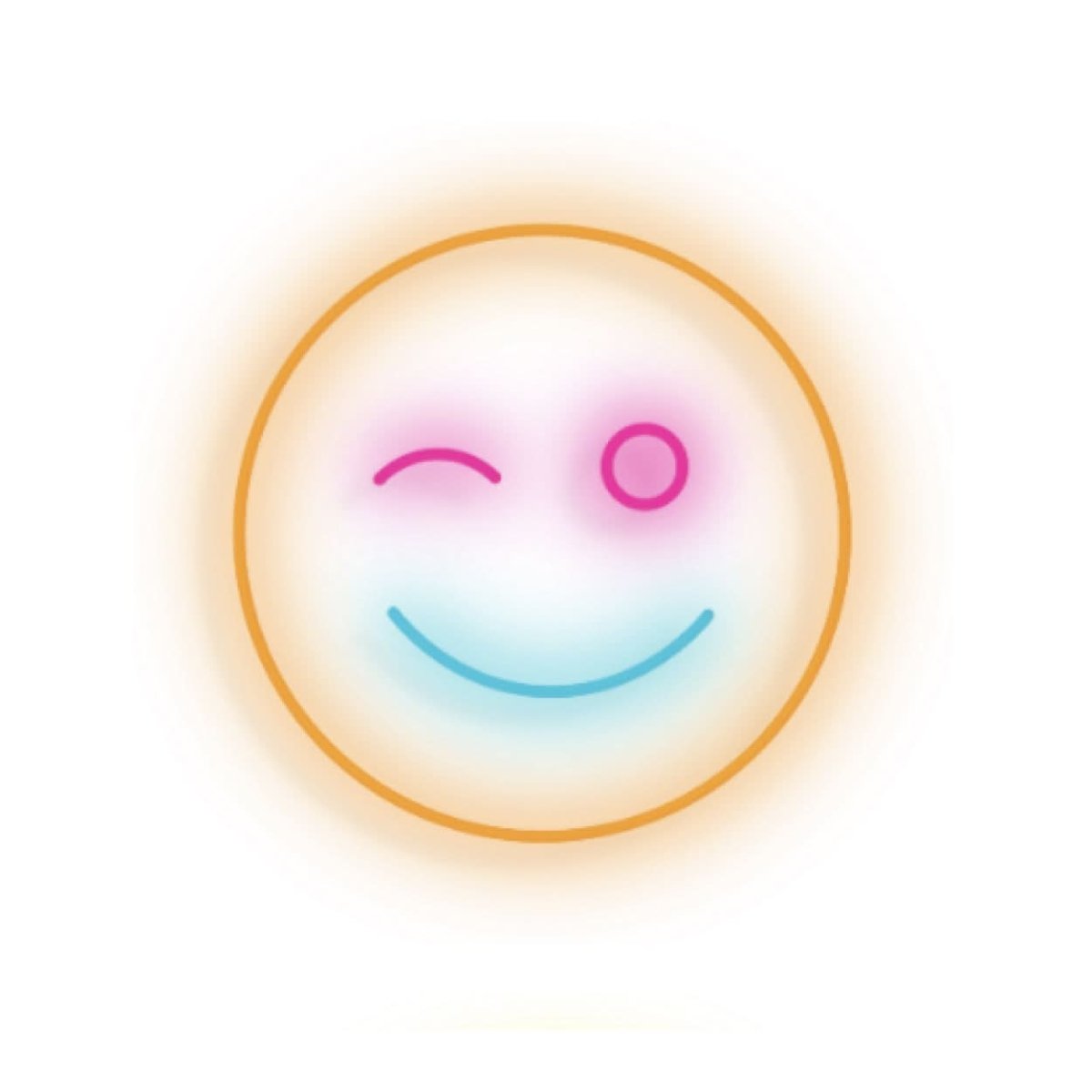 Winky wink neon sign for kids in bright colors, perfect for playful room decor