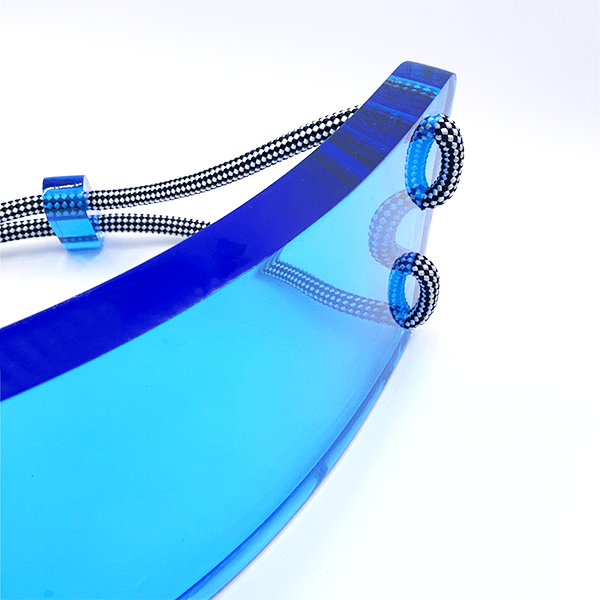 Gabriela designer scoop swing for playroom with vibrant blue color and stylish design