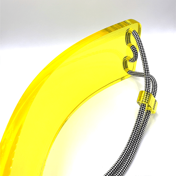 Gabriela designer scoop swing for playroom made of transparent yellow material with sturdy rope