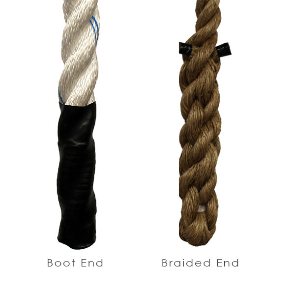 Jammar indoor climbing rope for kids with a durable boot end and braided end for safety