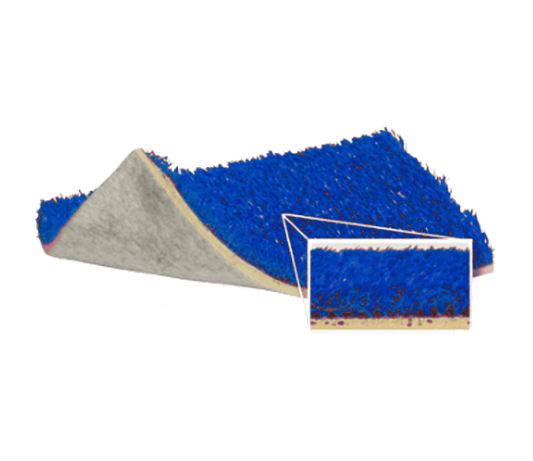 Dollamur sensory playroom turf in blue, designed for safe and comfortable play spaces