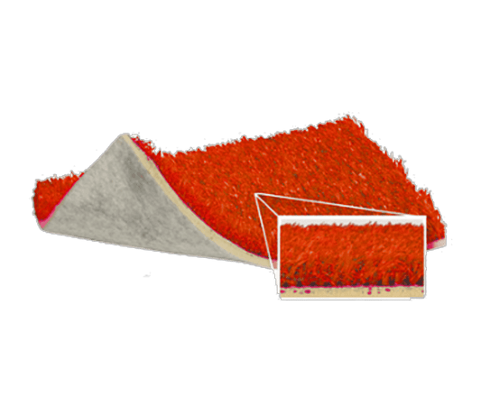 Dollamur sensory playroom turf in vibrant red ideal for engaging sensory activities and play areas
